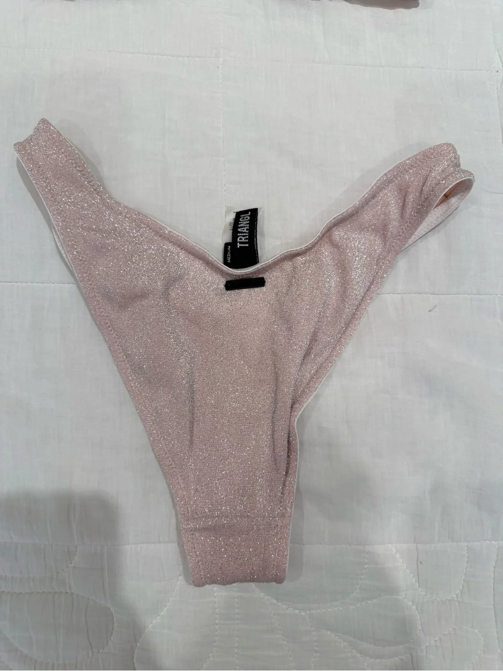 triangl swimwear Shimmery Pale Pink Bikini Set